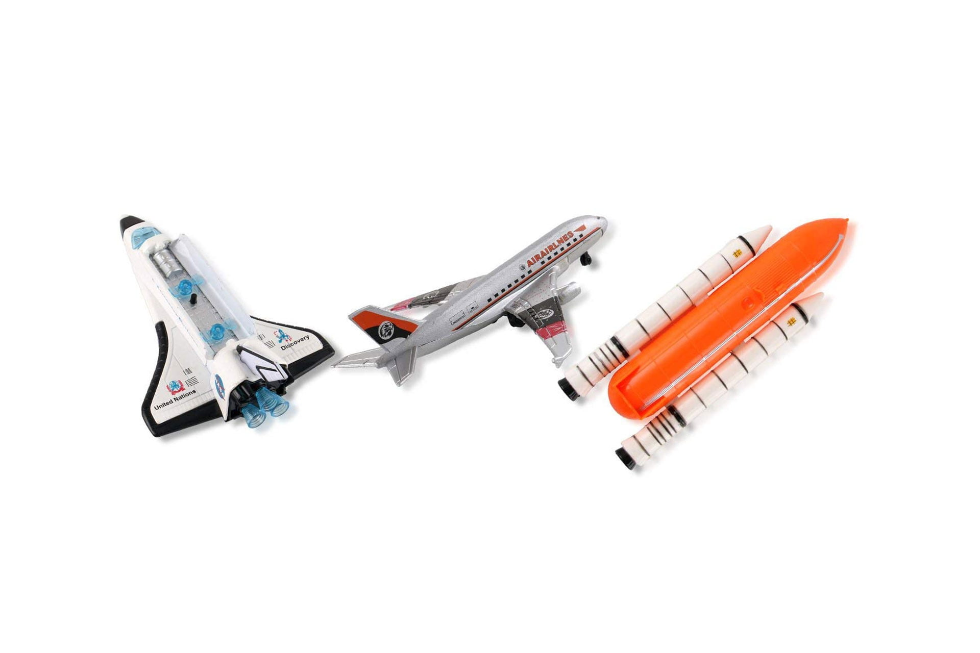 PlayWorld Galaxy Gadgets Space Shuttle Playset With Rockets, Satellites, Rovers & Vehicles