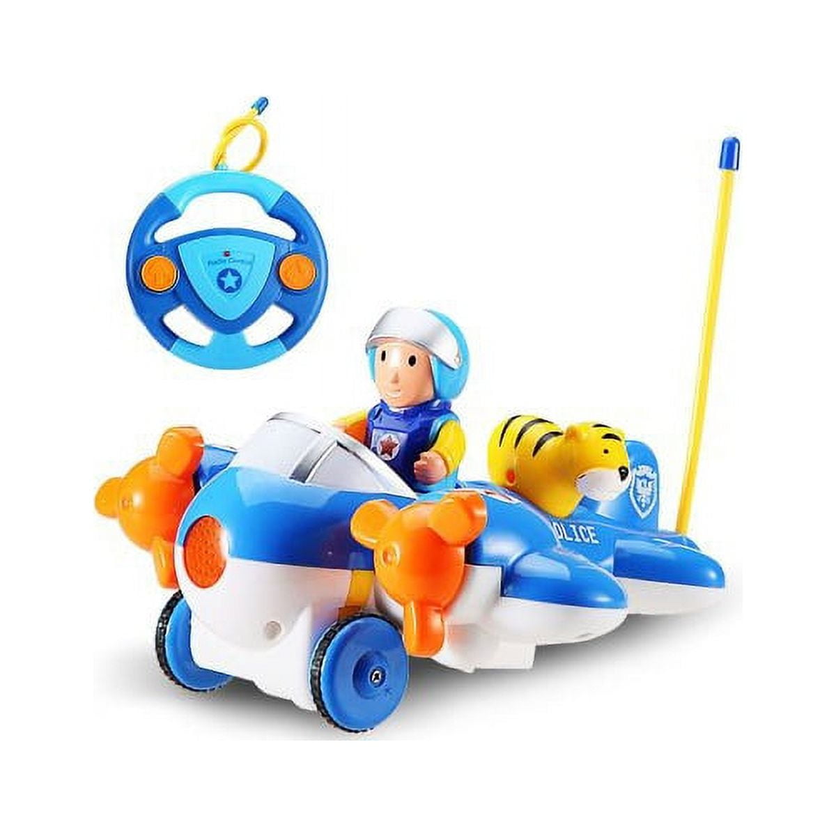 PlayWorld Gobbles of Giggles Cartoon RC Airplane for Kids - Blue