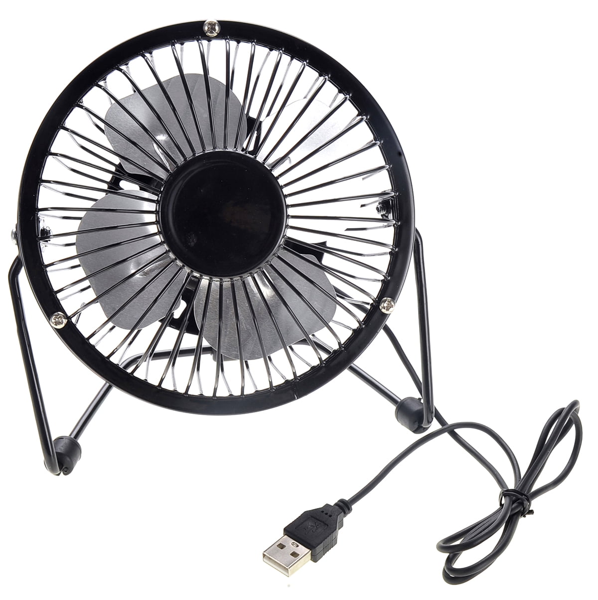 PlayWorld Keepin it Cool Portable Mini Metal USB Table Fan - Black