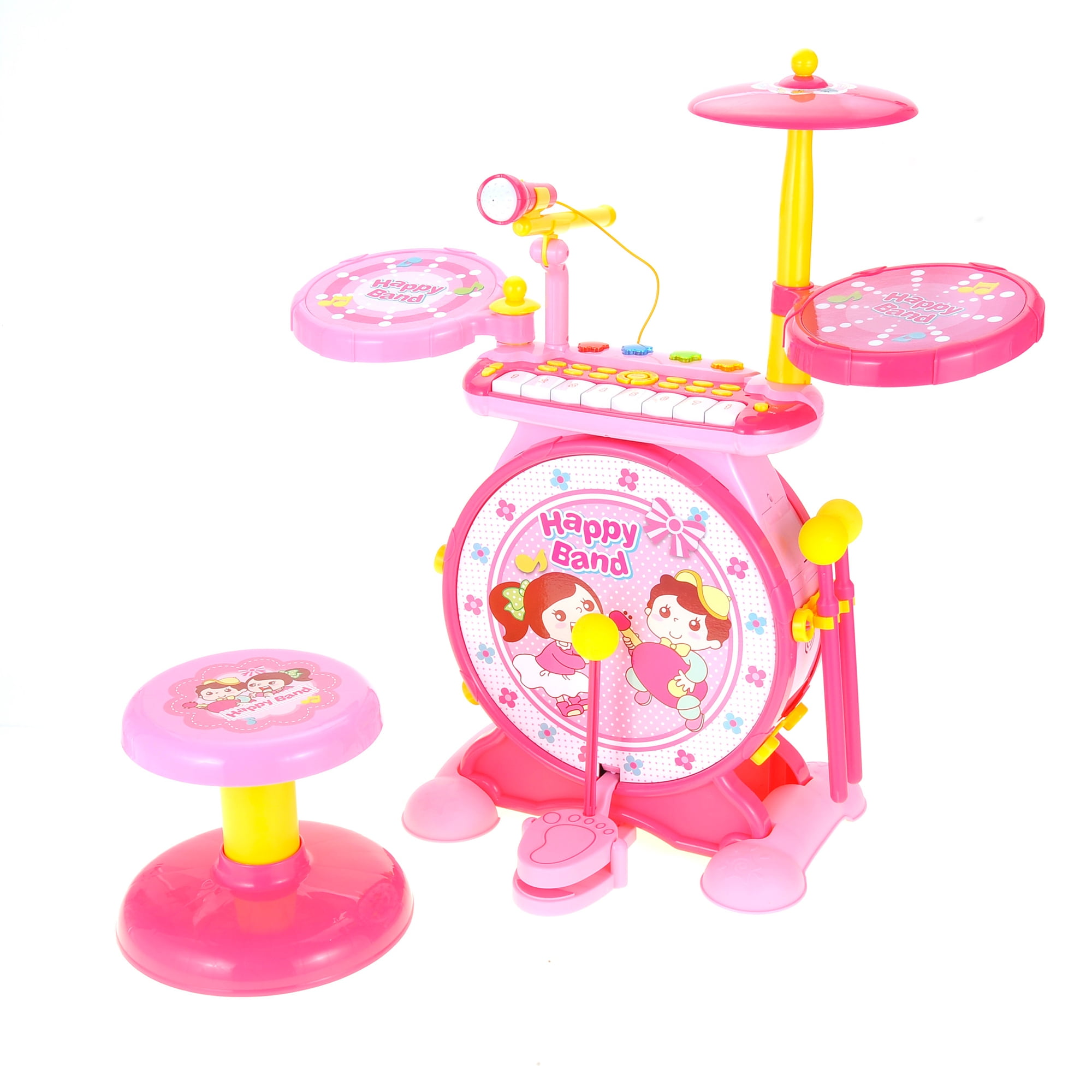 PlayWorld Keyboard & Drum Set with Children‚ÃÃÂ´s Musical Instruments (Pink)