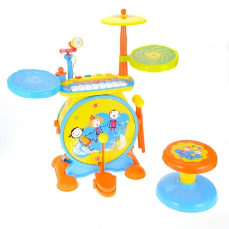 PlayWorld Keyboard & Drum Set with Children‚ÃÃÂ´s Musical Instruments (Yellow)