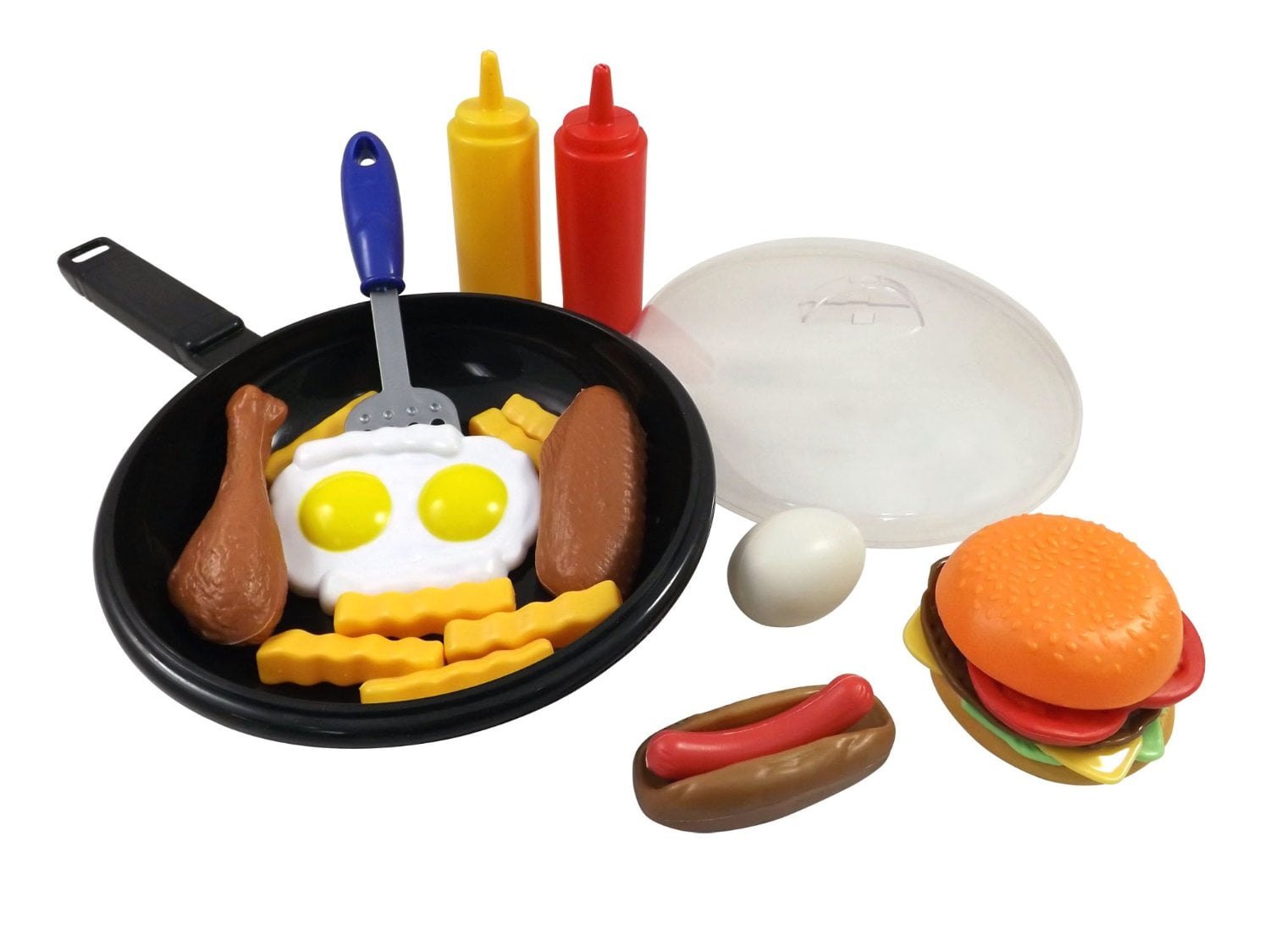 PlayWorld Kitchen Connection Fast Food Cooking Pan 25 Piece Kitchen Play Food Set - Multicolor