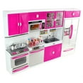 thumbnail image 1 of PlayWorld Kitchen Connection My Modern Kitchen Full Deluxe Kit Battery Operated Kitchen Playset : Refrigerator, Stove, Sink, Microwave - Pink, 1 of 11