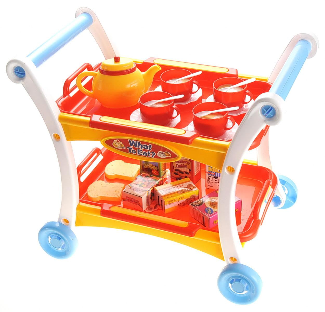 PlayWorld Kitchen Connection Tea Time Trolley Cart Pretend Play Set