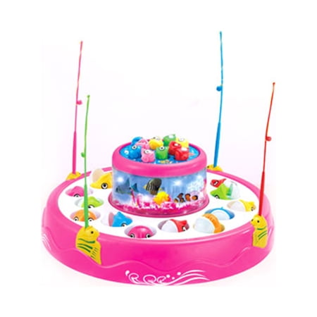 PlayWorld Let's Fish Spinning Fishing Game - Pink