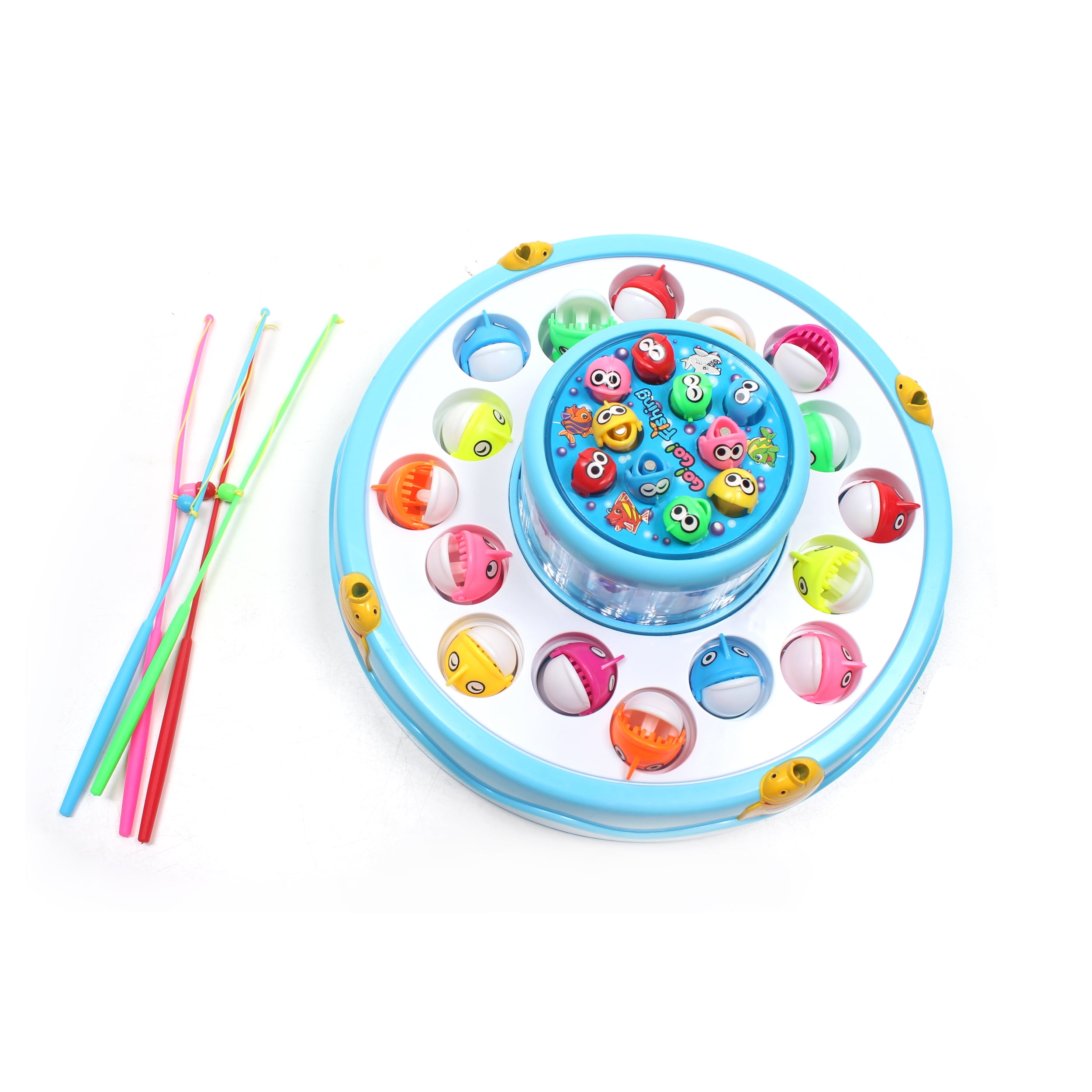 Playworld Let's Go Fishing! 2 Spinning Fishing Pond with Sounds 26 Fish - Blue