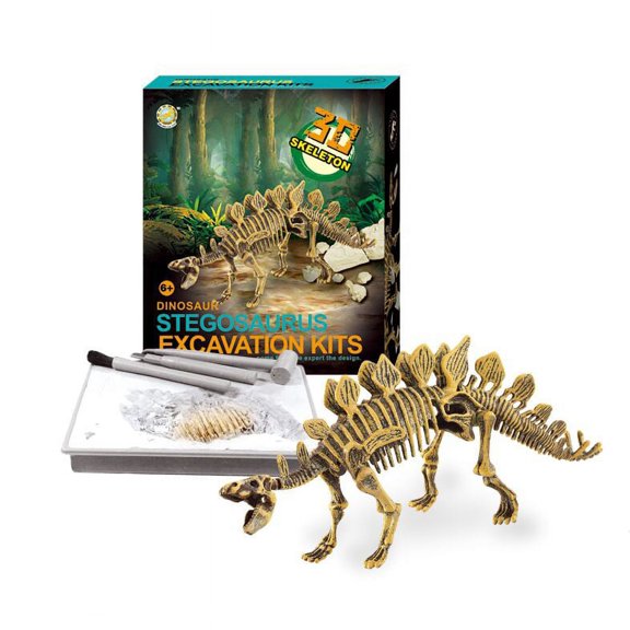 PlayWorld Prehistoric Past Dinosaur Skeleton Fossil Excavation Kit Stegosaurus