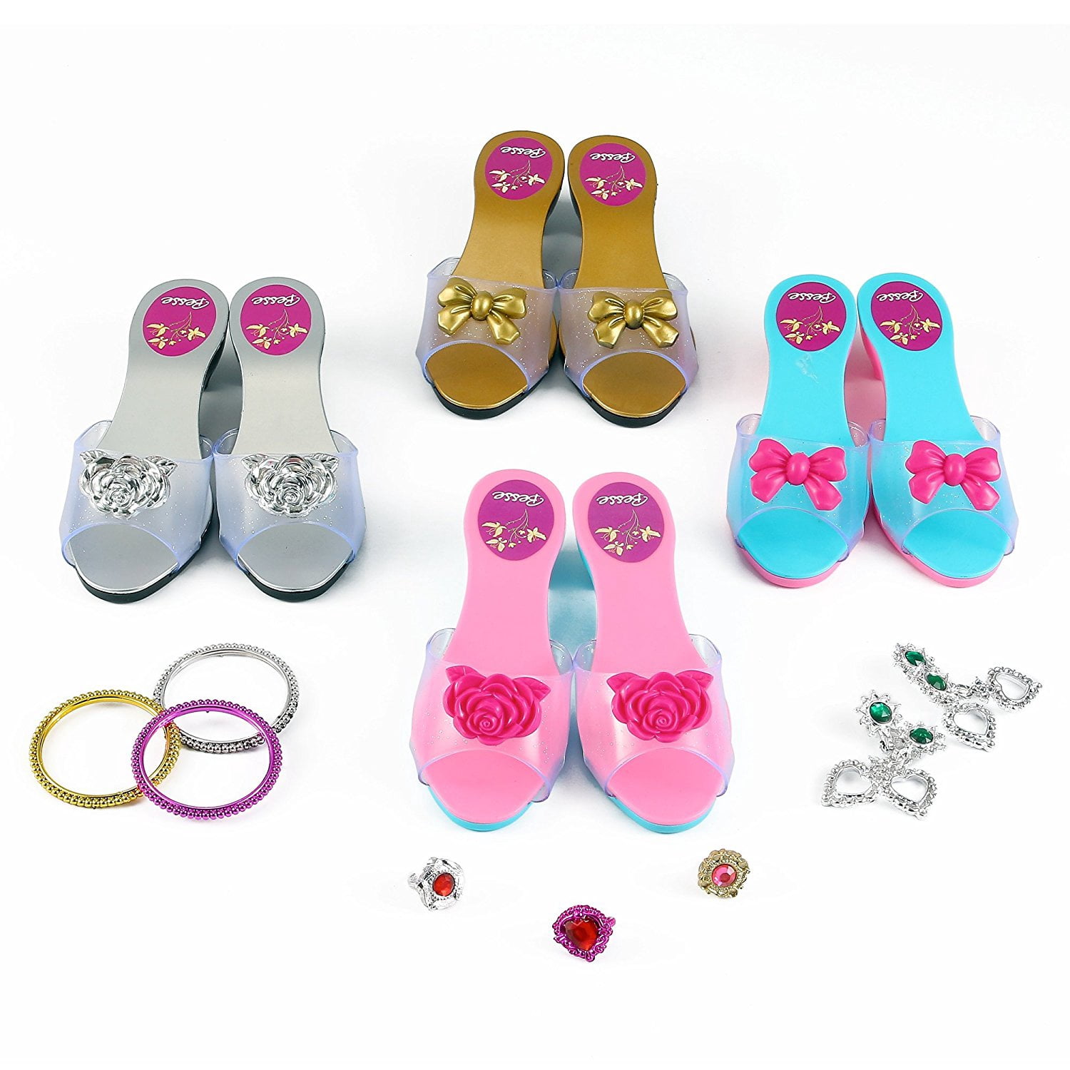 PlayWorld Pretty in Pink Princess Dress Up Shoes And Accessories Set - Pink
