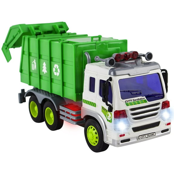 PlayWorld Ready! Set! Race! Friction Powered Garbage Truck With Lights And Sounds