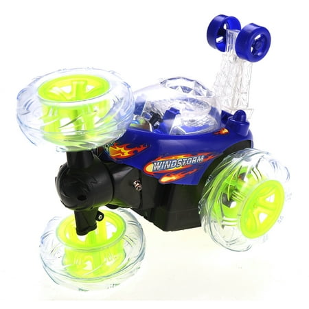 PlayWorld Ready! Set! Race! RC Stunt Twister Car w/ Light & Music - Blue