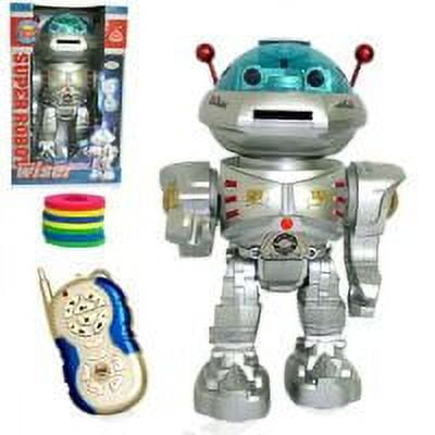 PlayWorld Robotic Revolution 11" RC Remote Control Dancing Robot w/ R/C Missle Disc Launcher - Silver