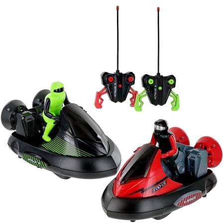 PlayWorld Speed Racers Set of 2 Stunt RC Battle Bumper Cars With Drivers