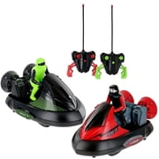 PlayWorld Speed Racers Set of 2 Stunt RC Battle Bumper Cars With Drivers