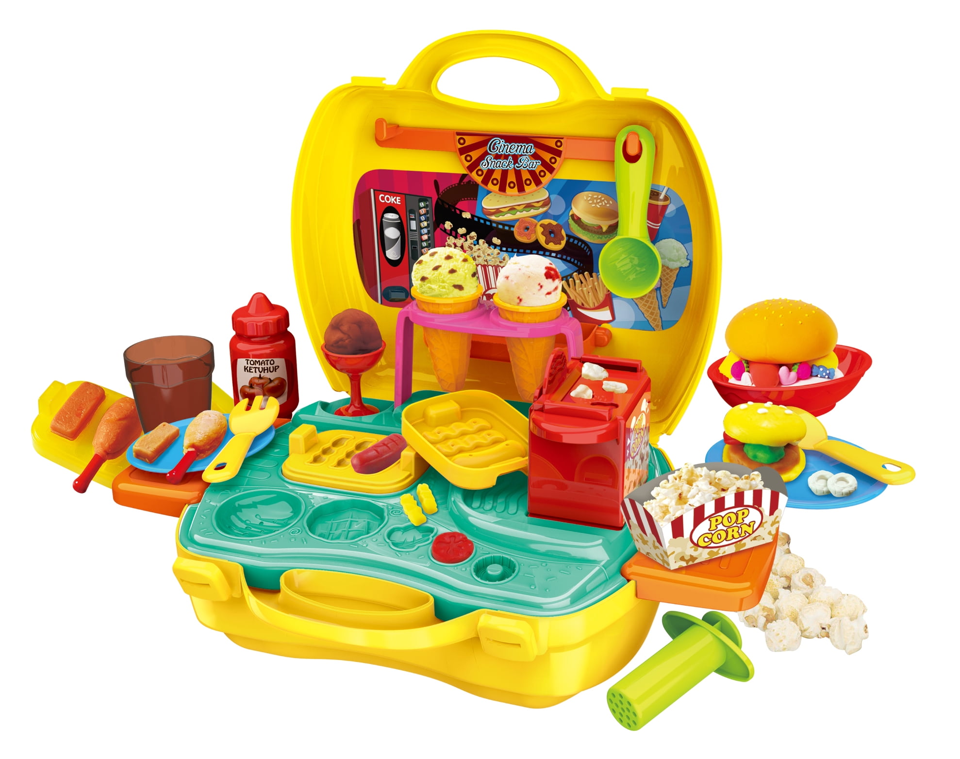 PlayWorld Sweet Treats Portable Snack Bar Case Play Set 35 Pieces