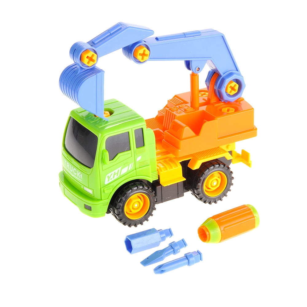PlayWorld Toolbench Time! Take-A-Part Excavator Truck Set - Yellow