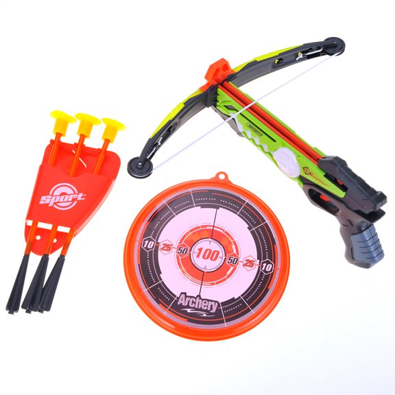 PlayWorld Toy Crossbow Archery Set with Suction Cup Arrows and Target with RGB lights