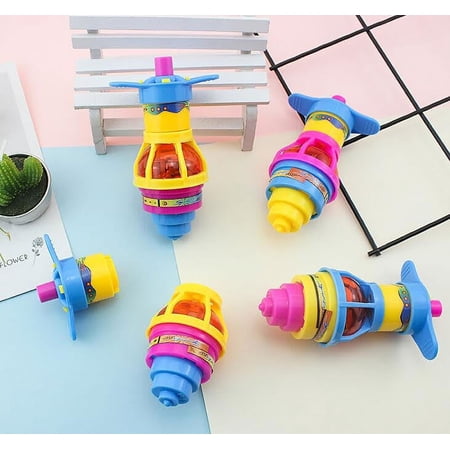 PlayWorld UFO Spinning Tops With LED Lights (15 Tops Per Pack)