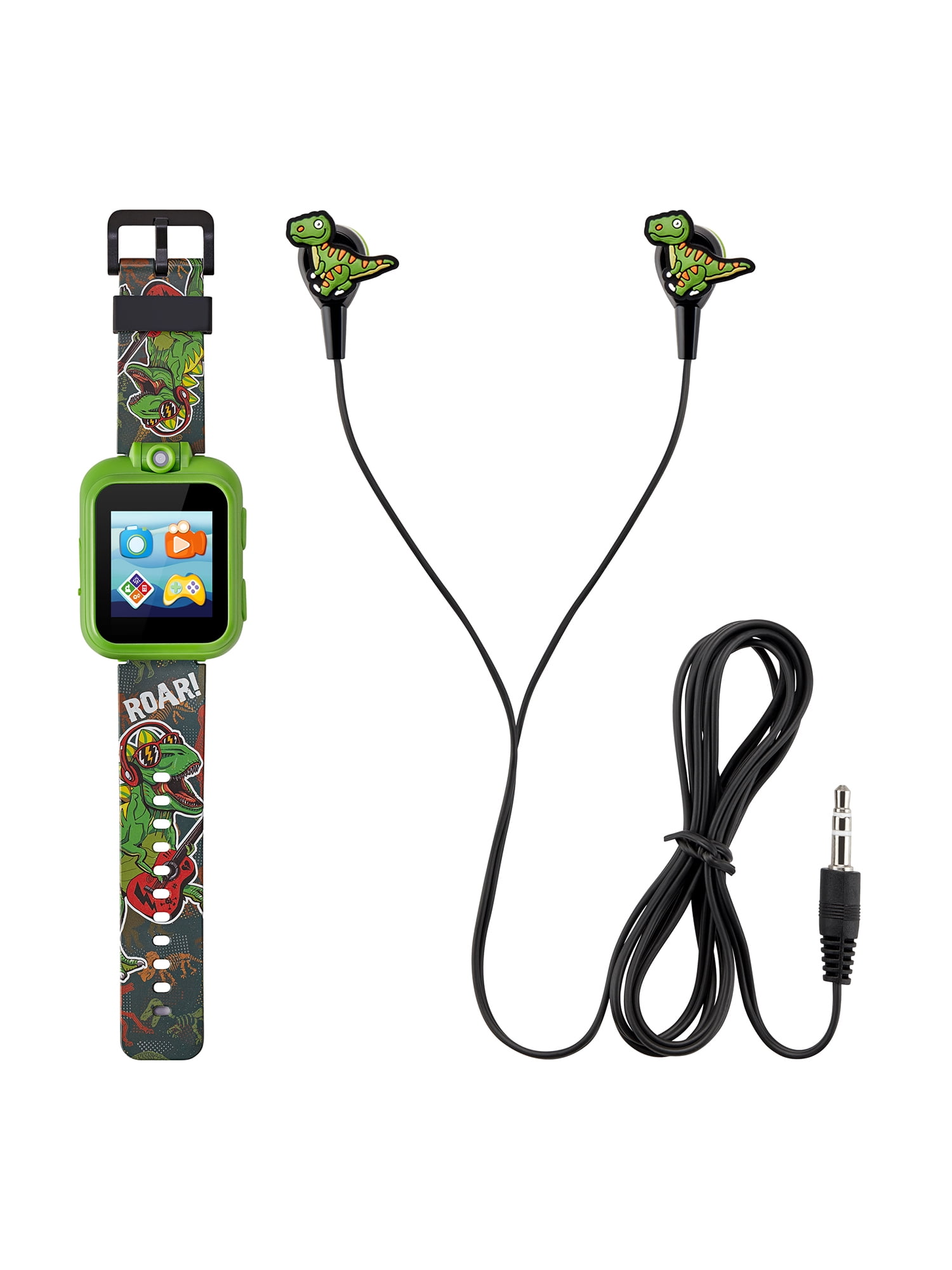 PlayZoom 2 Kids Boys Green Dinosaur Smartwatch & Earbuds Set