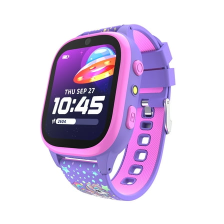 4 Kids Smartwatch – 25 STEM Games, Camera, Step Counter, Audiobooks, Bluetooth, Splash Resistant, 7-Day Battery
