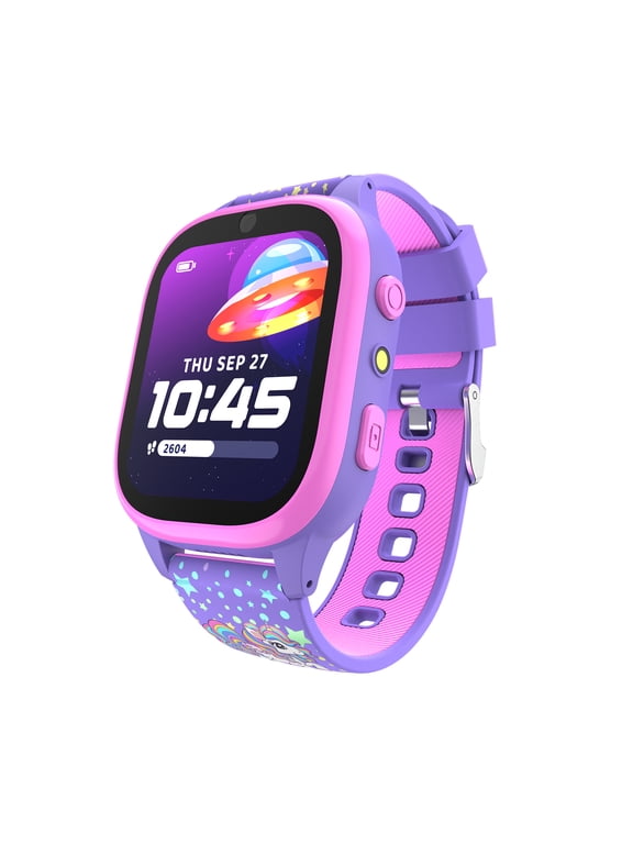 4 Kids Smartwatch – 25 STEM Games, Camera, Step Counter, Audiobooks, Bluetooth, Splash Resistant, 7-Day Battery