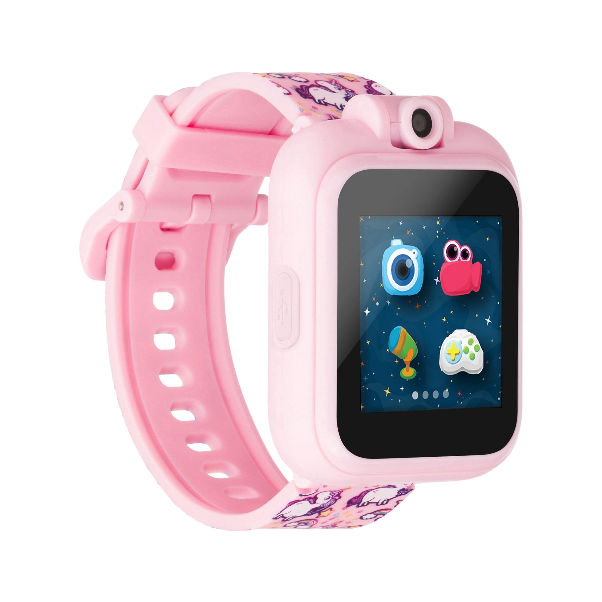 PlayZoom Kids smart watch - Pink - Video and Camera Selfies Music Learning Educational Fun Interactive Games Touch Screen Sports Digital Watch Birthday Gift for Kids Toddlers Boys Girls Fun Prints