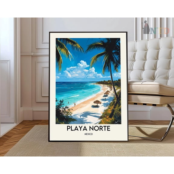Playa Norte Isla Mujeres Cancun Mexico Coastal Wall Art Photo, Unframed Canvas 8x10in