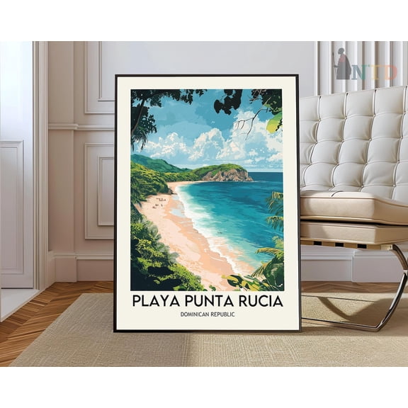 Playa Punta Rucia Dominican Republic Poster, Unframed Paper Poster 8x10in
