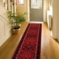 thumbnail image 1 of Playa Rug Custom Size 31 Inches Wide Bokhara Burgundy Non-Slip Stair Runner Rug 6 Feet, 1 of 5