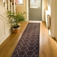 thumbnail image 1 of Playa Rug Custom Size Hexagon Brown 31 Inch Wide Non-Slip Stair Runner Rug 3 Feet, 1 of 5