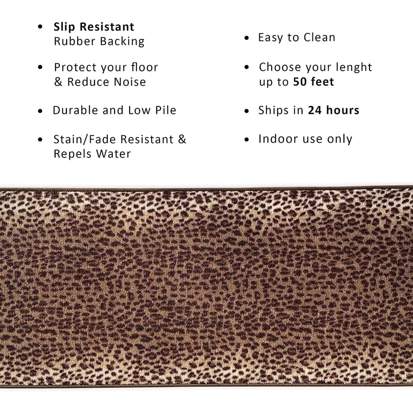 Playa Rug Leopard Design Long Carpet Hall Floor Entryway Runner, Non ...