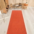 thumbnail image 1 of Playa Rug Custom Size Solid Design 31 Inch Wide Non-Slip Stair Runner Rug 39 Feet - Orange, 1 of 5