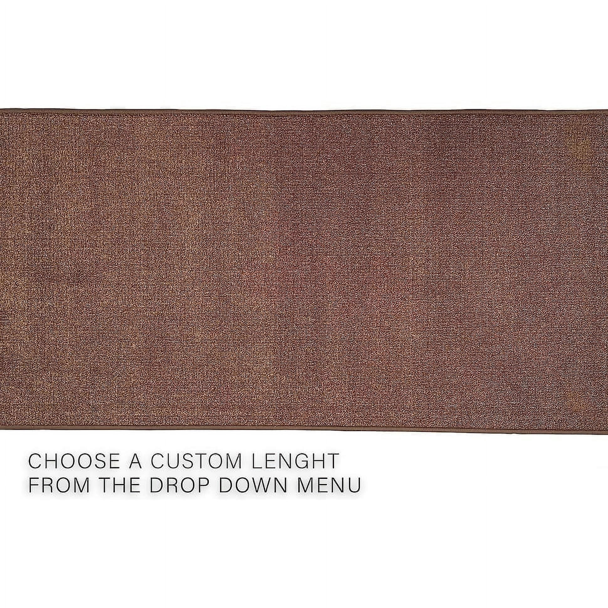 Playa Rug Custom Size Solid Design Beige,Brown,Red Color Non-Slip Rubber Backing- 31 Inch Wide x ...