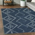 thumbnail image 1 of Playa Rug Machine Washable Area Rug With Non Slip Backing - Stain Resistant - Eco Friendly - Family and Pet Friendly - Aspen Tribal Moroccan Bohemian Navy&Creme Design 2'2''x6', 1 of 8