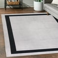thumbnail image 1 of Playa Rug Machine Washable Area Rug With Non Slip Backing - Stain Resistant - Eco Friendly - Family and Pet Friendly - Everest Geometric Modern Bordered Creme&Black Design 8'x10', 1 of 7