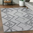 thumbnail image 1 of Playa Rug Machine Washable Area Rug With Non Slip Backing - Stain Resistant - Eco Friendly - Family and Pet Friendly - Aspen Tribal Moroccan Bohemian Creme&Black Design 8'x10', 1 of 7
