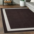 thumbnail image 1 of Playa Rug Machine Washable Area Rug With Non Slip Backing - Stain Resistant - Eco Friendly - Family and Pet Friendly - Everest Geometric Modern Bordered Brown&Creme Design 2'2''x6', 1 of 8