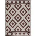 thumbnail image 1 of Playa Rug Milan Lightweight Reversible Recycled Plastic Outdoor Floor Mat/Rug Brown&Crème 4'x6' 4' x 6', 1 of 5