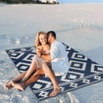 thumbnail image 1 of Playa Rug Milan Lightweight Reversible Recycled Plastic Outdoor Floor Mat/Rug Navy&Crème 5'x7' 5' x 8', 1 of 5