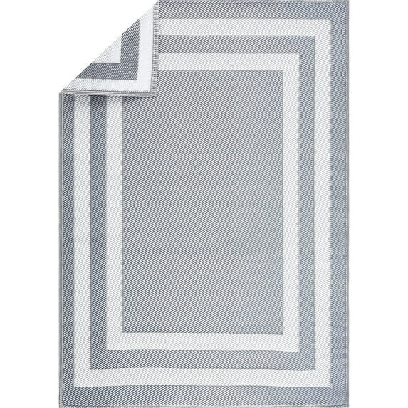 Playa Rug Paris Lightweight Reversible Recycled Plastic Outdoor Floor Mat/Rug Gray&White 6'x9' 6' x 9'