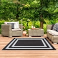 thumbnail image 1 of Playa Rug Reversible Indoor/Outdoor 100% Recycled Plastic Floor Mat/Rug - Weather, Water, Stain, Fade and UV Resistant - Paris- Black & White (6'x9'), 1 of 7