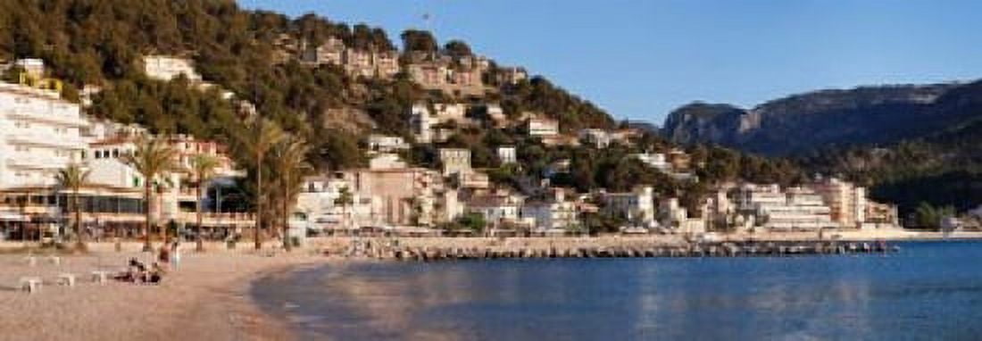Playa des Traves Beach Port de Soller Majorca Balearic Islands Spain Canvas Art - Panoramic Images (35 x 12)
