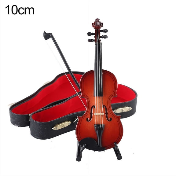Playable Tiny Violin Figurine, Mini Miniature Musical Instrument with Sound and Sad Music,Home decor