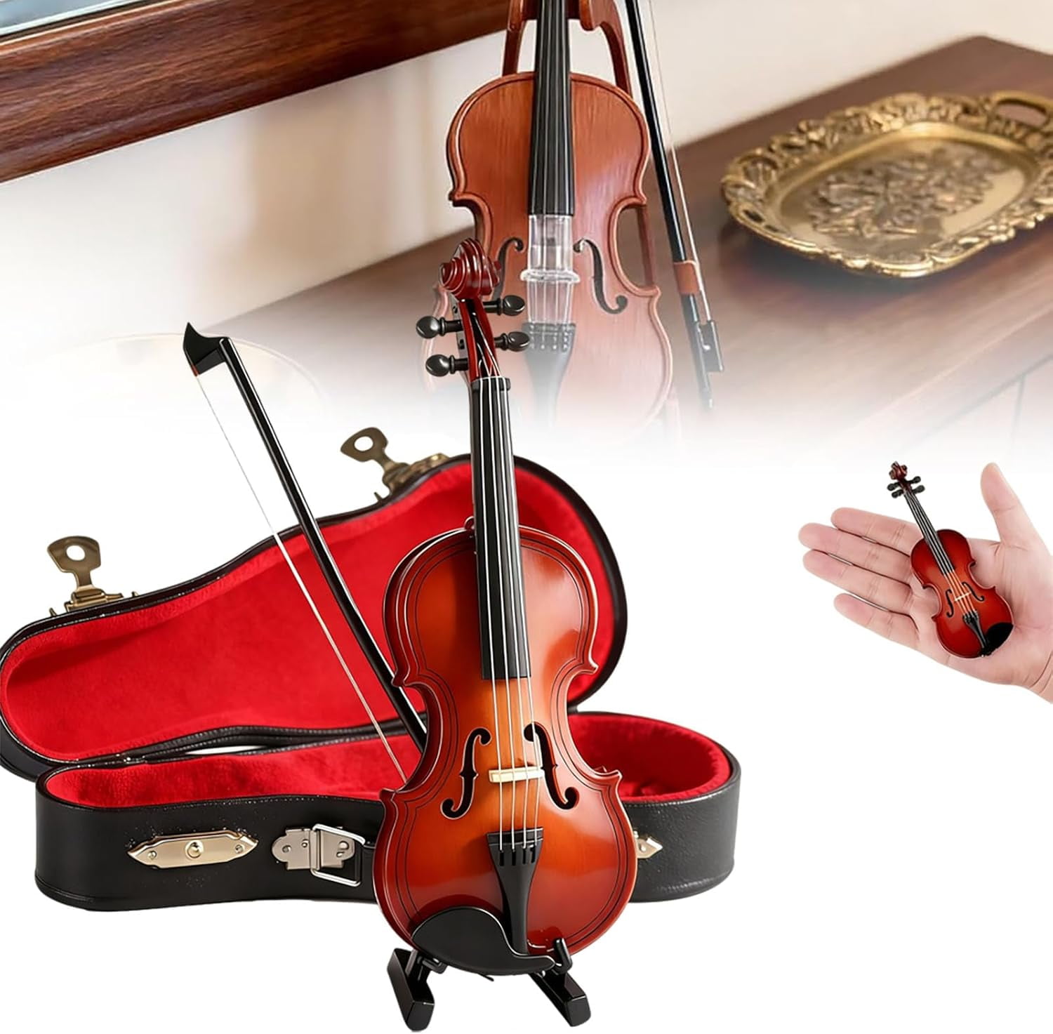 Playable Tiny Violin Figurine, The Worlds Smallest Miniature Musical ...