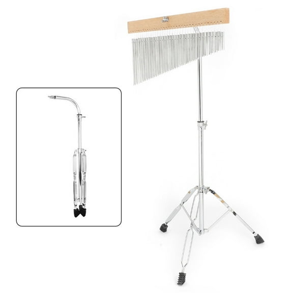 Playable Wind Chime 36-Tone, Silver Metal Bar Chime with Stand, Musical Scale Design, Clear Resonant Sound, Easy Assembly, Relaxation and Meditation Instrument for Home and Studio