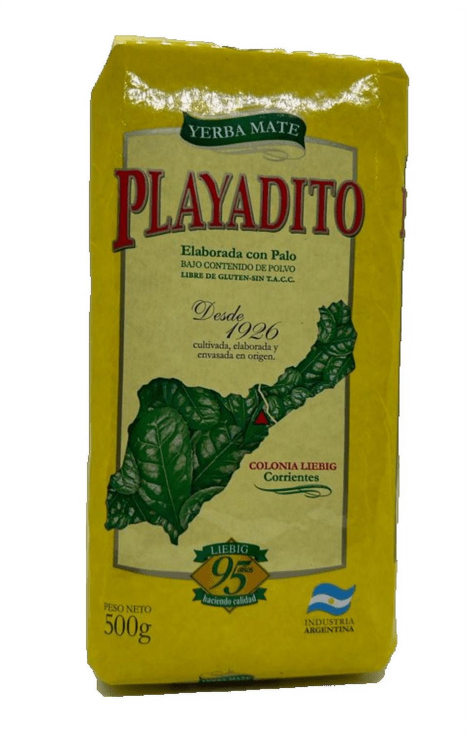 Playadito Yerba Mate Traditional Con Palo from Colonia Liebig - New  Packaging, 500 g / 1.1 lb