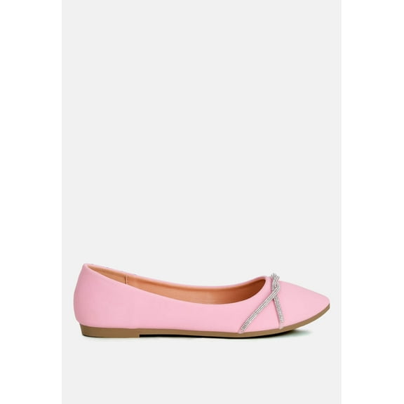 Playasu Rhinestone Faux Leather Ballerinas