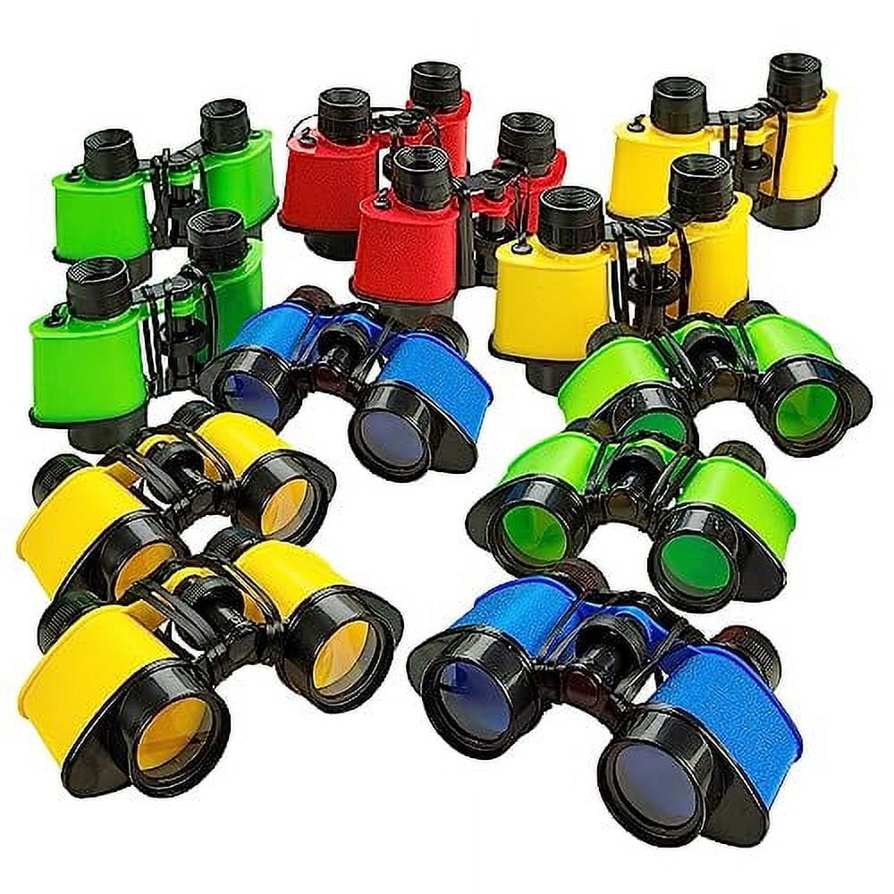 Playbees Kids Toy Binoculars with Neck Strap - 12 Pack - Premium Bird Watching & Safari Jungle Pretend Play Binocular Set - Safari Party Favors - Educational Learning Gifts for Children