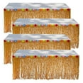 thumbnail image 1 of Playbees Luau Hawaiian Grass Table Skirt - 4 Pack - 9 Feet x 29 Inch - Authentic Island Party Decorations with Hibiscus Flowers, for Kids and Adult Birthdays, Polynesian Themed Events, 1 of 6