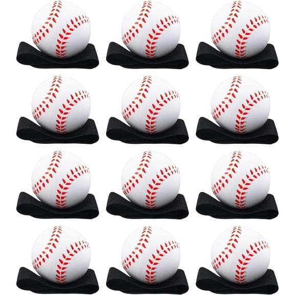 Playbees Reactive Practice Baseballs on Elastic Cord for Training Fun Outdoor Activities, 12 Pack