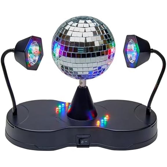 Playbees Rotating Disco Ball - LED Revolving Disco Ball with Movable Strobe Lights for Disco Party Decor, Mirror Lights Party, Mini Lava Lamp Alternative, 30 Second Dance Party